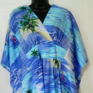 Royal Creations Hawaii One Size MuuMuu Caftan Hawaiian Luau  Tiki OSFM